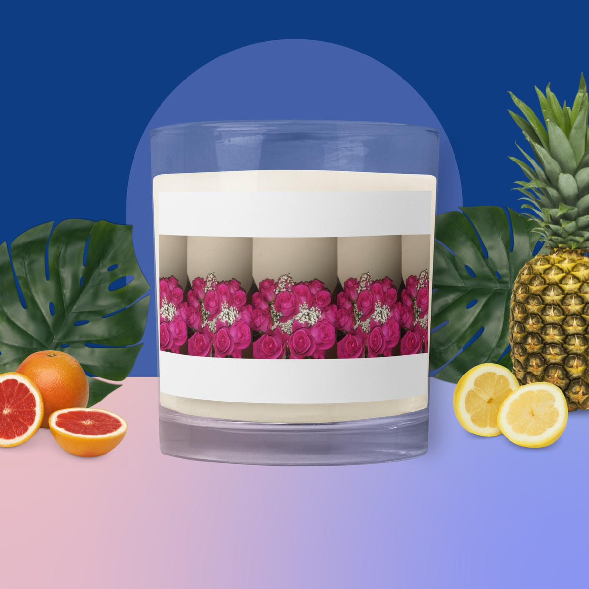 Glass jar soy wax candle