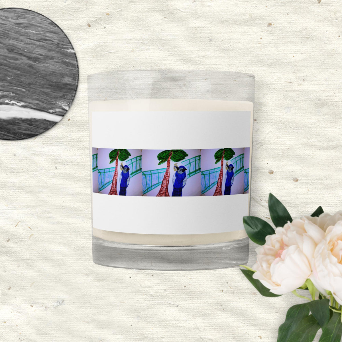 Glass jar soy wax candle