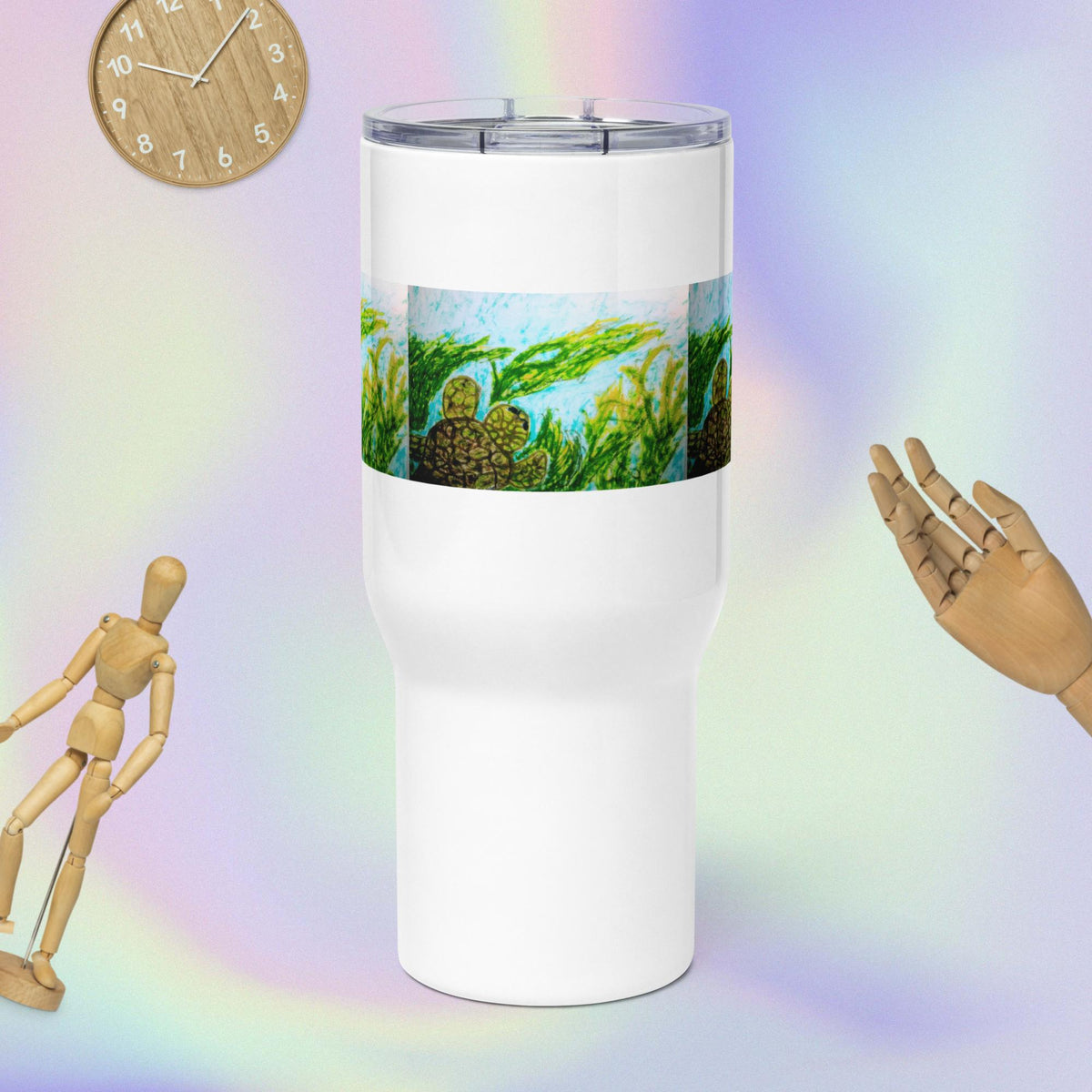 Travel mug with a handle