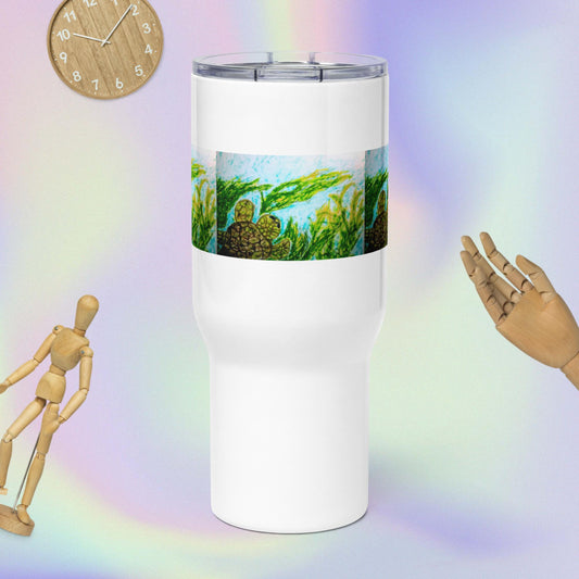 Travel mug with a handle