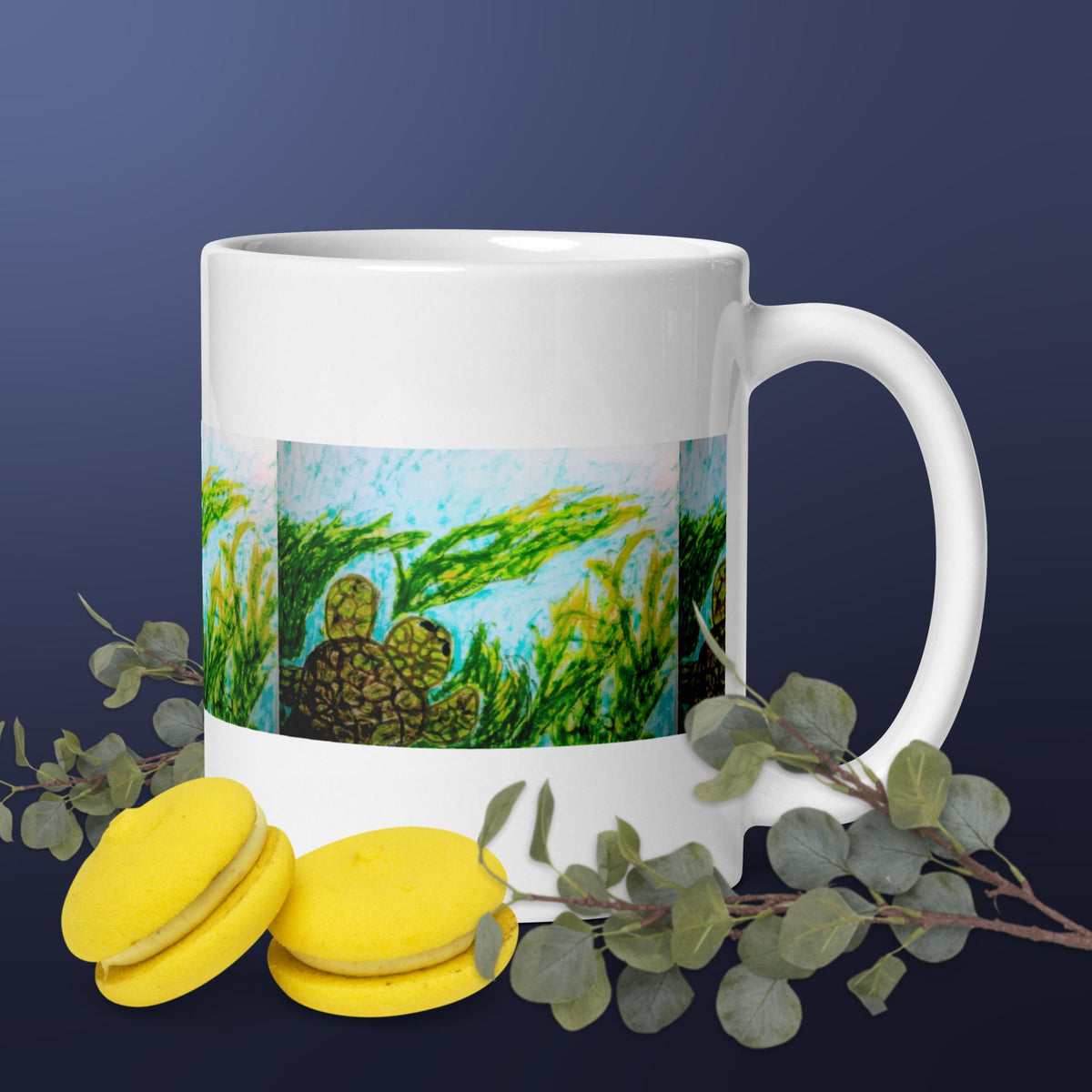 White glossy mug