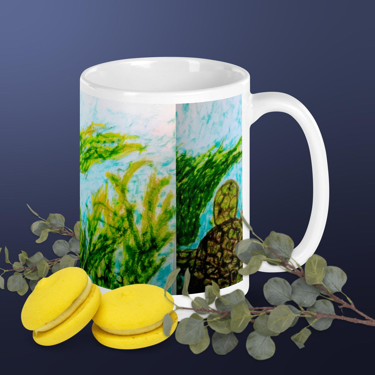 White glossy mug