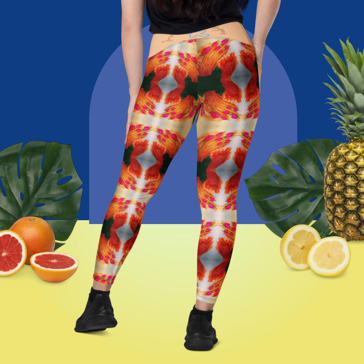 Crossover leggings with pockets