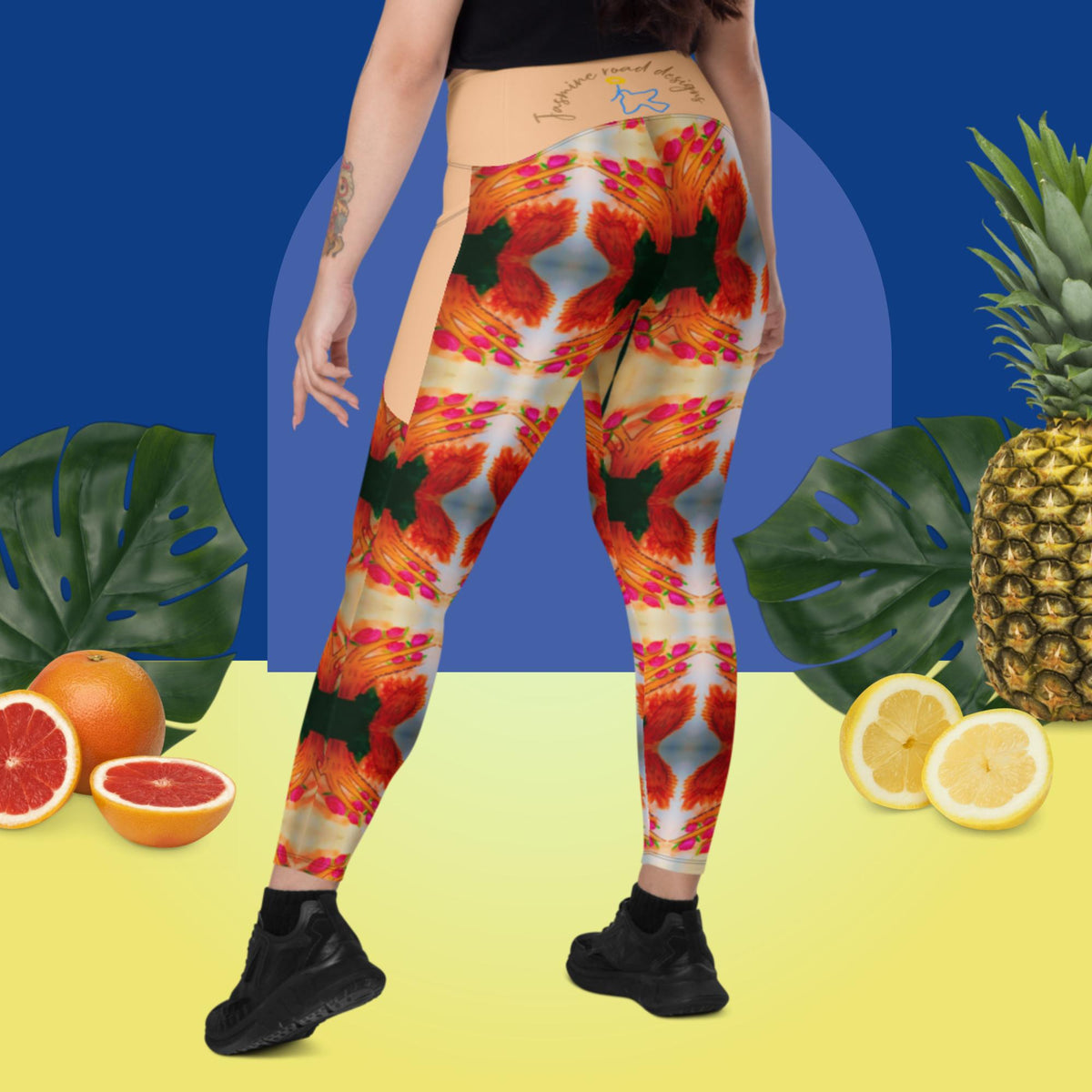 Crossover leggings with pockets