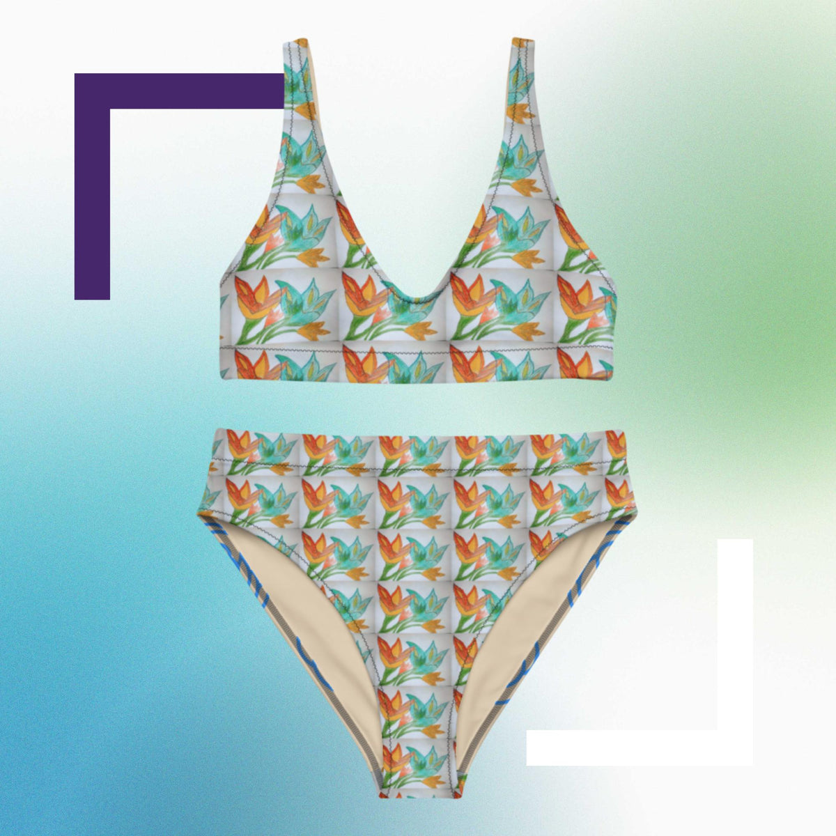 Recycled high-waisted bikini